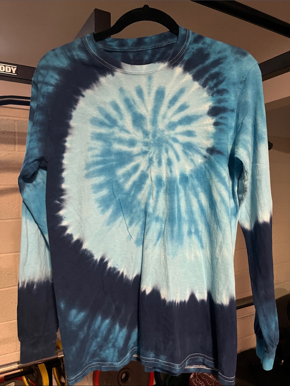 Long Sleeve Tie-Dye Crewneck Shirt - Blue Spiral